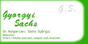 gyorgyi sachs business card