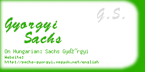 gyorgyi sachs business card